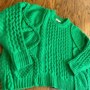 &Merci Cable knit sweater Kelly Green